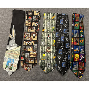 Vintage 1997 Lot of 5 Looney Tunes Collection Neckties
